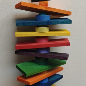 Color Climb parrot toy hanging pine bagels beads