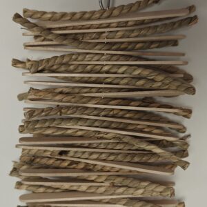 Sea Twist hanging parrot toy birch wood seagrass rope